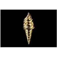 PosterMonkey Poster 90x60 cm - Ijs - Goud - Zwart - Eten - Posters - Wanddecoratie keuken - Muurdecoratie woonkamer - Decoratieve accessoires - Kamer muur decoratie