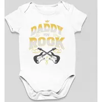 Logostar Vaderdag Cadeau - Romper Daddy You Rock - Maat 92 - Kleur Wit - 100% Katoen