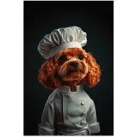 PosterMonkey Poster 120x180 cm - Bruin - Kok - Hondje - Posters - Kamer decoratie - Wanddecoratie woonkamer - Muurdecoratie slaapkamer XXL