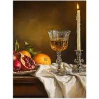 PosterMonkey Poster 30x40 cm - Fruit - Stilleven - Wijn - Kaars - Posters - Kamer decoratie - Wanddecoratie woonkamer - Muurdecoratie slaapkamer