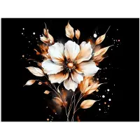 PosterMonkey Poster 120x90 cm - Bloem - Verf - Goud - Graffiti - Modern - Posters - Kamer decoratie - Wanddecoratie woonkamer - Muurdecoratie slaapkamer