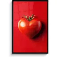 PosterMonkey Poster in lijst - Fotolijst 80x120 cm - Posters - Tomaat - Rood - Hart - Posterlijst zwart - Decoratie - Wanddecoratie woonkamer - Muurdecoratie slaapkamer