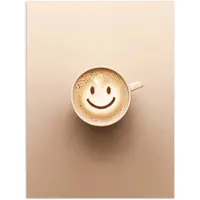 PosterMonkey Poster 30x40 cm - Koffie - Melkschuim - Lach - Beige - Posters - Wanddecoratie keuken - Muurdecoratie woonkamer - Decoratieve accessoires - Kamer muur decoratie