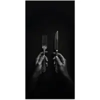 PosterMonkey Poster 80x160 cm - Bestek - Zwart - Wit - Posters - Kamer decoratie - Wanddecoratie woonkamer - Muurdecoratie slaapkamer