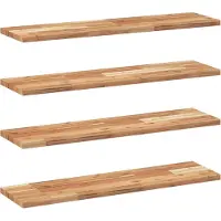 vidaXL Wandschappen 4 st zwevend olieafwerking 100x20x2 cm acaciahout