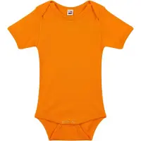Logostar Basic rompertje voor babys - oranje - katoen - 240 grams - baby kleding - kraamcadeau - korte mouwen 92
