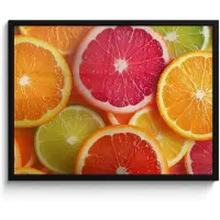 PosterMonkey Poster in lijst - Fotolijst 80x60 cm - Posters - Fruit - Kleurrijk - Close up - Posterlijst zwart - Decoratie - Wanddecoratie woonkamer - Muurdecoratie slaapkamer
