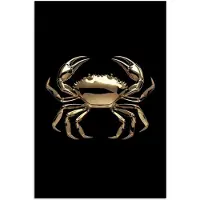 PosterMonkey Poster 80x120 cm - Goud - Krab - Dieren - Zwart - Posters - Kamer decoratie - Wanddecoratie woonkamer - Muurdecoratie slaapkamer