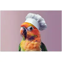 PosterMonkey Poster 90x60 cm - Papegaai - Koksmuts - Nieuwsgierig - Vogel - Posters - Wanddecoratie keuken - Muurdecoratie woonkamer - Decoratieve accessoires - Kamer muur decoratie