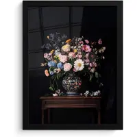 PosterMonkey Poster in lijst - Fotolijst 30x40 cm - Posters - Bloemenvaas - Hout - Bloemen - Boeket - Posterlijst zwart - Decoratie - Wanddecoratie woonkamer - Muurdecoratie slaapkamer