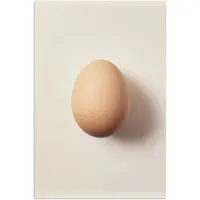 PosterMonkey Poster 80x120 cm - Ei - Beige - Ovaal - Egaal - Posters - Wanddecoratie keuken - Muurdecoratie woonkamer - Decoratieve accessoires - Kamer muur decoratie
