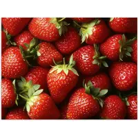 PosterMonkey Poster 40x30 cm - Aardbei - Fruit - Rood - Posters - Kamer decoratie - Wanddecoratie woonkamer - Muurdecoratie slaapkamer