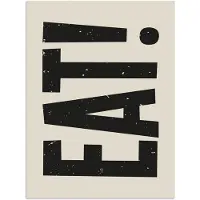 PosterMonkey Poster 120x160 cm - Eten - zwart - Japandi - Wit - Posters - Wanddecoratie keuken - Muurdecoratie woonkamer - Decoratieve accessoires - Kamer muur decoratie