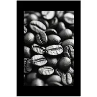 PosterMonkey Poster 60x90 cm - Koffiebonen - Zwart - Vintage - Posters - Wanddecoratie keuken - Muurdecoratie woonkamer - Decoratieve accessoires - Kamer muur decoratie