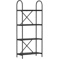 vidaXL Boekenplank 4-laags 60 x 30 x 146 cm Bewerkt hout Zwart Eiken