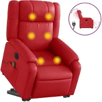 vidaXL Sta-op-massagestoel elektrisch kunstleer rood