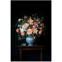 PosterMonkey Poster 20x30 cm - Roze - Bloemen - Vaas - Kleuren - Posters - Kamer decoratie - Wanddecoratie woonkamer - Muurdecoratie slaapkamer