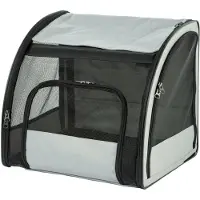 Flamingo Autostoel hond – Autostoel Rey Lichtgrijs – 45x38,5x41cm – opvouwbaar & veilig – met ventilatiegaas