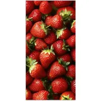 PosterMonkey Poster 80x160 cm - Aardbei - Fruit - Rood - Posters - Kamer decoratie - Wanddecoratie woonkamer - Muurdecoratie slaapkamer