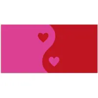 PosterMonkey Poster 160x80 cm - Minimalistisch - Rood - Roze - Hartjes - Posters - Kamer decoratie - Wanddecoratie woonkamer - Muurdecoratie slaapkamer