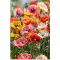 PosterMonkey Poster 20x30 cm - Bloemenveld - Klaprozen - Kleurrijk - Posters - Kamer decoratie - Wanddecoratie woonkamer - Muurdecoratie slaapkamer