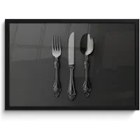PosterMonkey Poster in lijst - Fotolijst 60x40 cm - Posters - Bestek - Zwart - Posterlijst zwart - Decoratie - Wanddecoratie woonkamer - Muurdecoratie slaapkamer