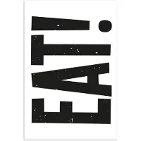 PosterMonkey Poster 120x180 cm - Decoratie - Eten - Zwart - Wit - Posters - Wanddecoratie keuken - Muurdecoratie woonkamer - Decoratieve accessoires - Kamer muur decoratie
