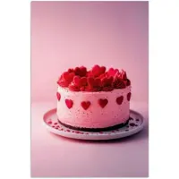 PosterMonkey Poster 60x90 cm - Taart - Hart - Roze - Posters - Kamer decoratie - Wanddecoratie woonkamer - Muurdecoratie slaapkamer