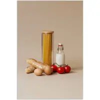 PosterMonkey Poster 20x30 cm - Spaghetti - Melk - Tomaten - Eieren - Brood - Posters - Wanddecoratie keuken - Muurdecoratie woonkamer - Decoratieve accessoires - Kamer muur decoratie