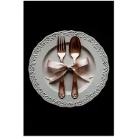 PosterMonkey Poster 80x120 cm - Rose - Strik - Bestek - Posters - Kamer decoratie - Wanddecoratie woonkamer - Muurdecoratie slaapkamer