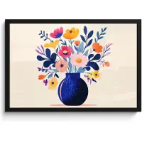 PosterMonkey Poster in lijst - Fotolijst 60x40 cm - Posters - Vaas - Bloemen - Boeket - Posterlijst zwart - Decoratie - Wanddecoratie woonkamer - Muurdecoratie slaapkamer