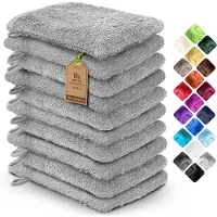 NatureMark Badstof washandjes, 10 stuks, 15 x 21 cm, 100% katoen, zilvergrijs