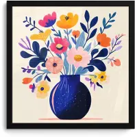 PosterMonkey Poster in lijst - Fotolijst 40x40 cm - Posters - Vaas - Bloemen - Boeket - Posterlijst zwart - Decoratie - Wanddecoratie woonkamer - Muurdecoratie slaapkamer