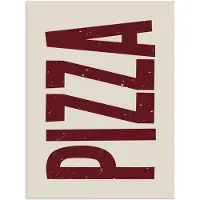 PosterMonkey Poster 90x120 cm - Pizza - Vintage - Decoratie - Japandi - Posters - Wanddecoratie keuken - Muurdecoratie woonkamer - Decoratieve accessoires - Kamer muur decoratie