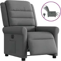 vidaXL Fauteuil elektrisch verstelbaar stof donkergrijs