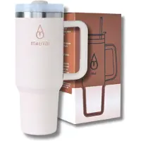 Motivai Tumbler - Rosé - 40oz - Travel Cup - RVS Thermosbeker met Handvat en Rietje - Drinkbeker To Go - 1.2 Liter - Koffiebeker - Travel Mug - Thermosbeker - Thermosfles - Thermoskan