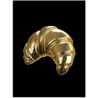 PosterMonkey Poster 60x80 cm - Croissant - Brood - Goud - Zwart - Posters - Wanddecoratie keuken - Muurdecoratie woonkamer - Decoratieve accessoires - Kamer muur decoratie