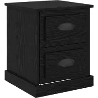 vidaXL Nachtkastje Zwart Eiken 39 x 39 x 47.5 cm Bewerkt hout