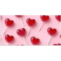 PosterMonkey Poster 40x20 cm - Lollies - Hartjes - Roze - Posters - Kamer decoratie - Wanddecoratie woonkamer - Muurdecoratie slaapkamer