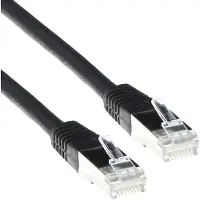 ACT Zwarte 25 meter LSZH SFTP CAT6 patchkabel met RJ45 connectoren