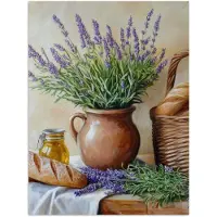 PosterMonkey Poster 30x40 cm - Lavendel - Brood - Stilleven - Posters - Kamer decoratie - Wanddecoratie woonkamer - Muurdecoratie slaapkamer