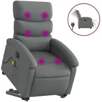 vidaXL Sta-op-massagestoel elektrisch verstelbaar stof donkergrijs