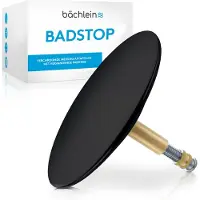 Bächlein universele badplug - afvoerplug [matzwart] - incl. vervangdichting - afvoer passend voor elk standaard bad -plug