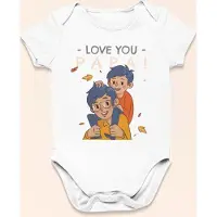 Logostar Vaderdag Cadeau - Romper Love You Papa - Maat 56 - Kleur Wit - 100% Katoen