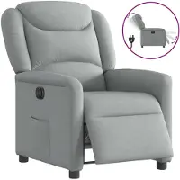 vidaXL Fauteuil elektrisch verstelbaar stof lichtgrijs