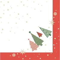 Papstar Servetten met kerst-motief 'Kerstbomen'