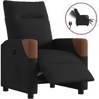vidaXL Fauteuil verstelbaar elektrisch stof zwart