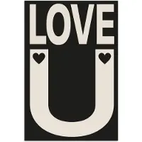 PosterMonkey Poster 120x180 cm - Love - Zwart - Minimalistisch - Posters - Kamer decoratie - Wanddecoratie woonkamer - Muurdecoratie slaapkamer XXL