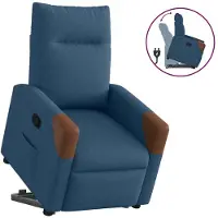 vidaXL Sta-op-stoel verstelbaar stof blauw