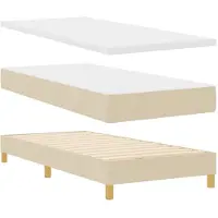 vidaXL Boxspring bed met hoofdeinde Crème 90 x 190 cm Stof